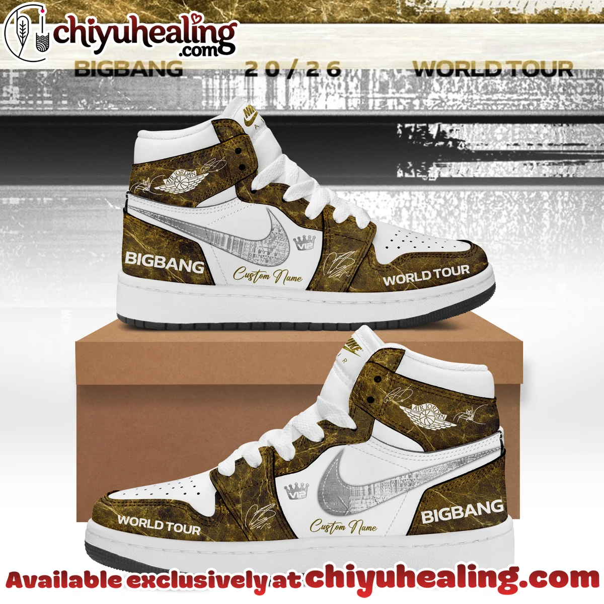 BIGBANG WORLD TOUR Signature Custom Air Force 1 & Jordan 1 Shoes (Design 15)