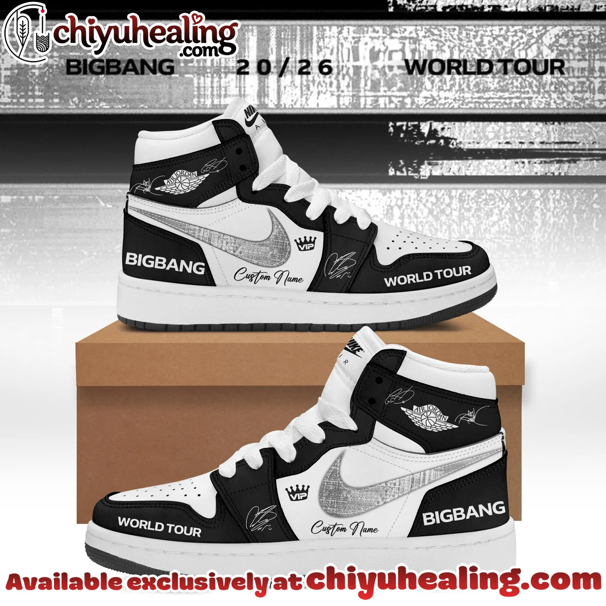 BIGBANG WORLD TOUR Signature Custom Air Force 1 & Jordan 1 Shoes (Style 18)