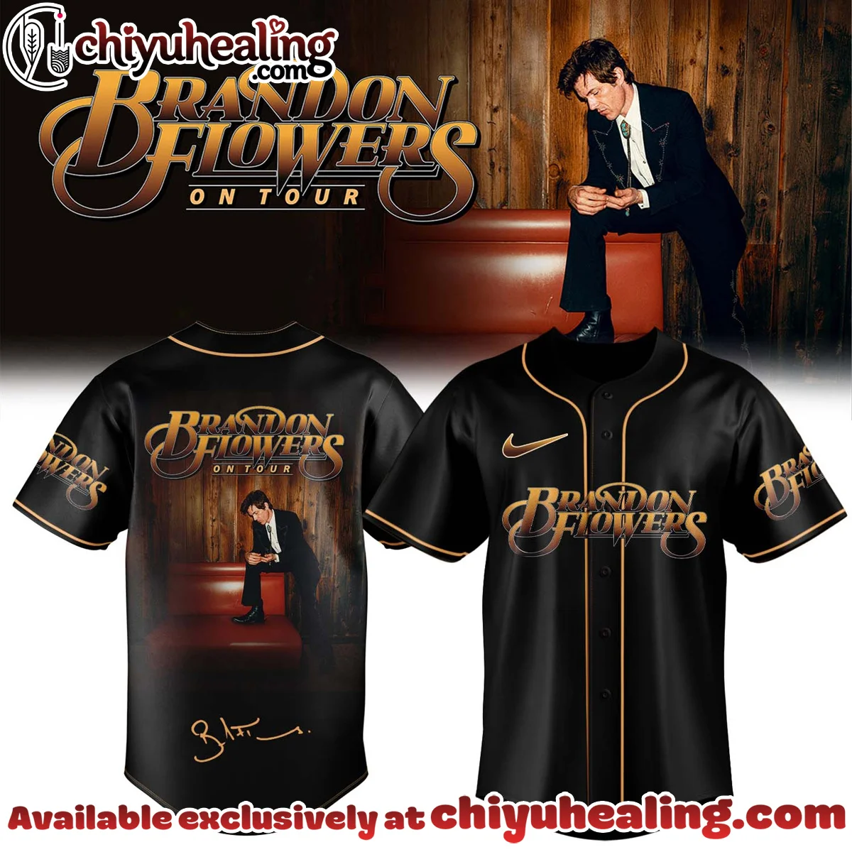 Brandon Flowers On Tour Signature Baseball Jersey [Batch 5]