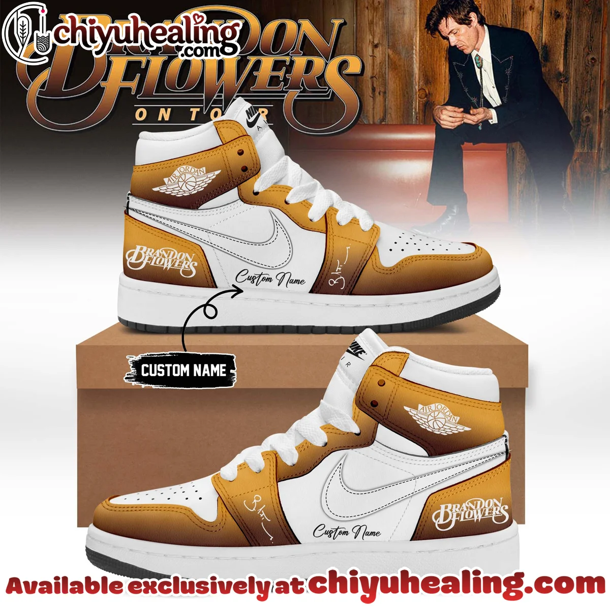 Brandon Flowers Signature Custom Air Force 1 & Jordan 1 Shoes [Drop 2]