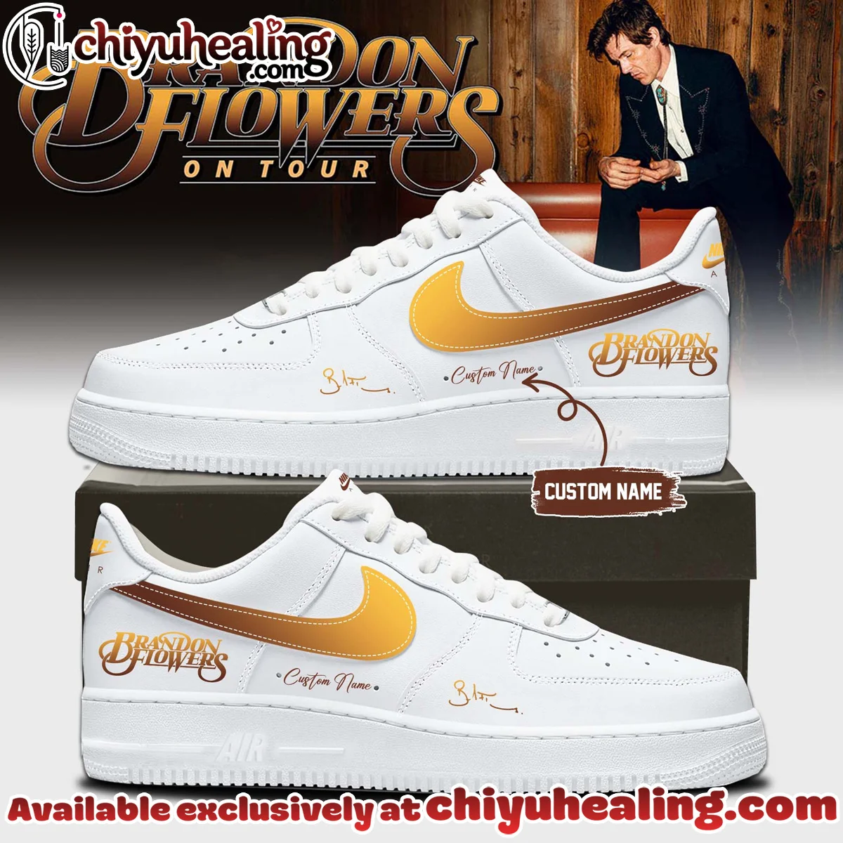 Brandon Flowers Signature Custom Air Force 1 & Jordan 1 Shoes [Drop 3]