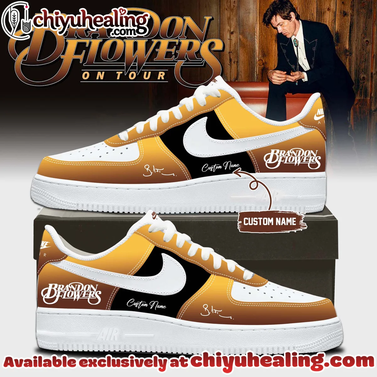 Brandon Flowers Signature Custom Air Force 1 & Jordan 1 Shoes - Part 10