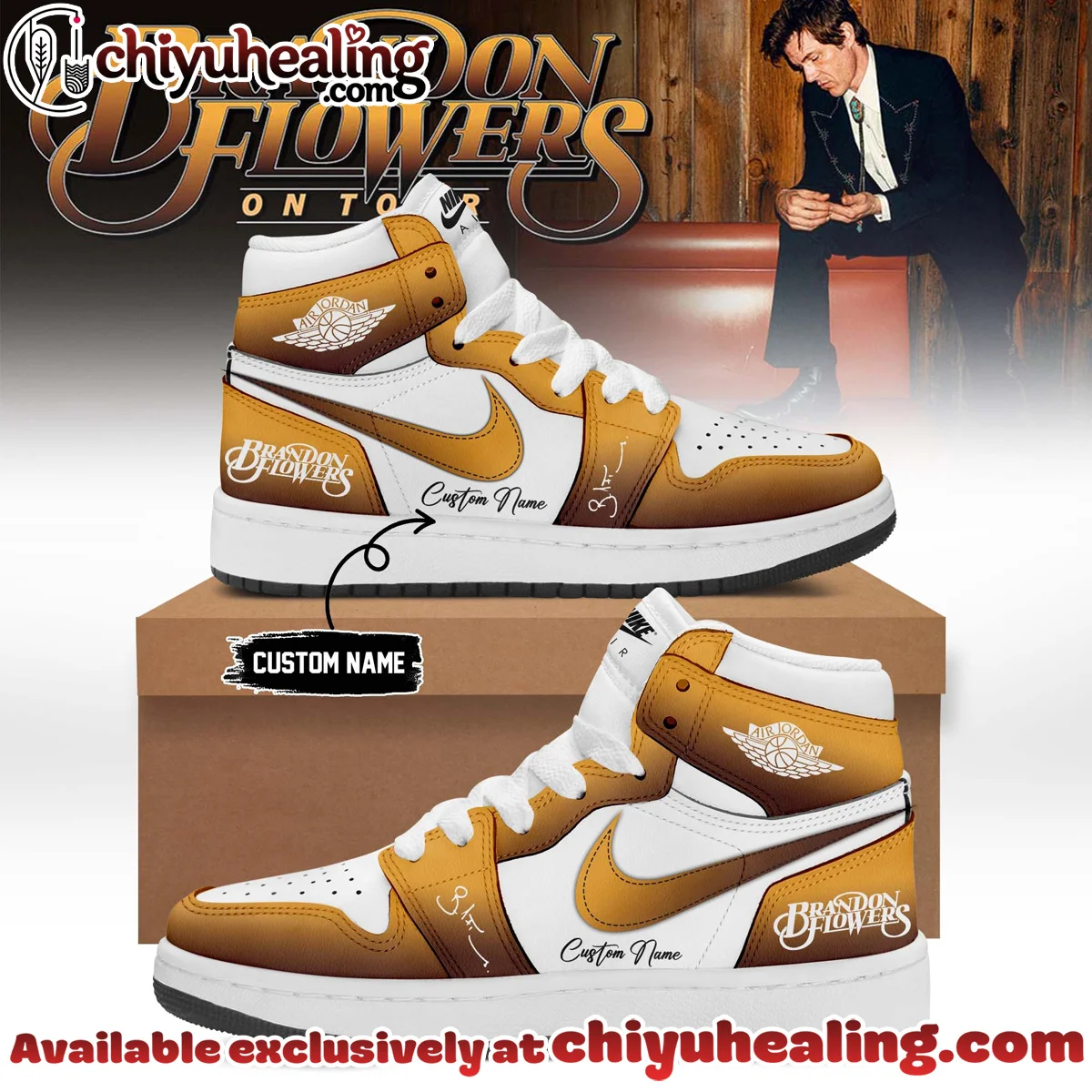 Brandon Flowers Signature Custom Air Force 1 & Jordan 1 Shoes - Part 12