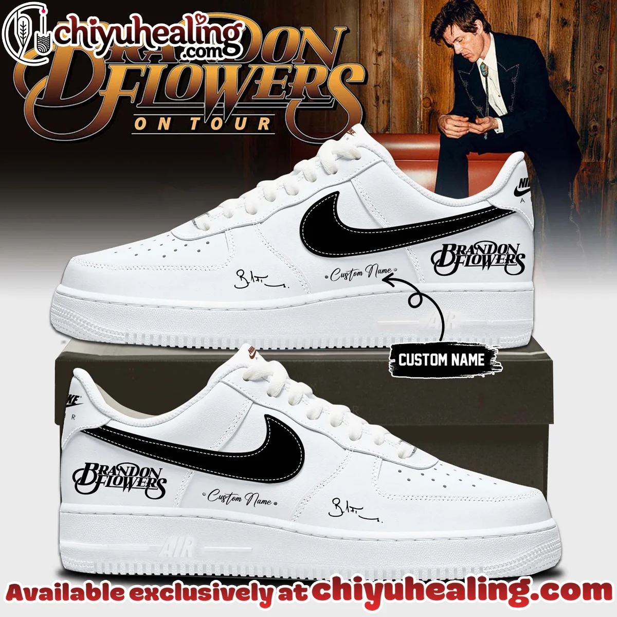 Brandon Flowers Signature Custom Air Force 1 & Jordan 1 Shoes - Part 5