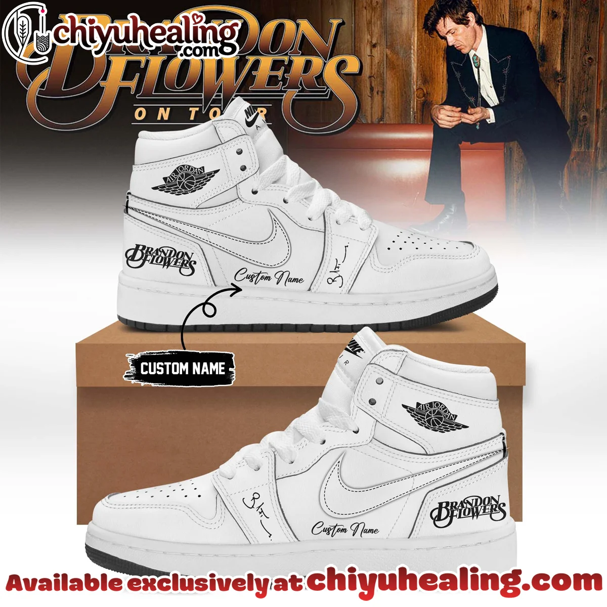 Brandon Flowers Signature Custom Air Force 1 & Jordan 1 Shoes - Series 6