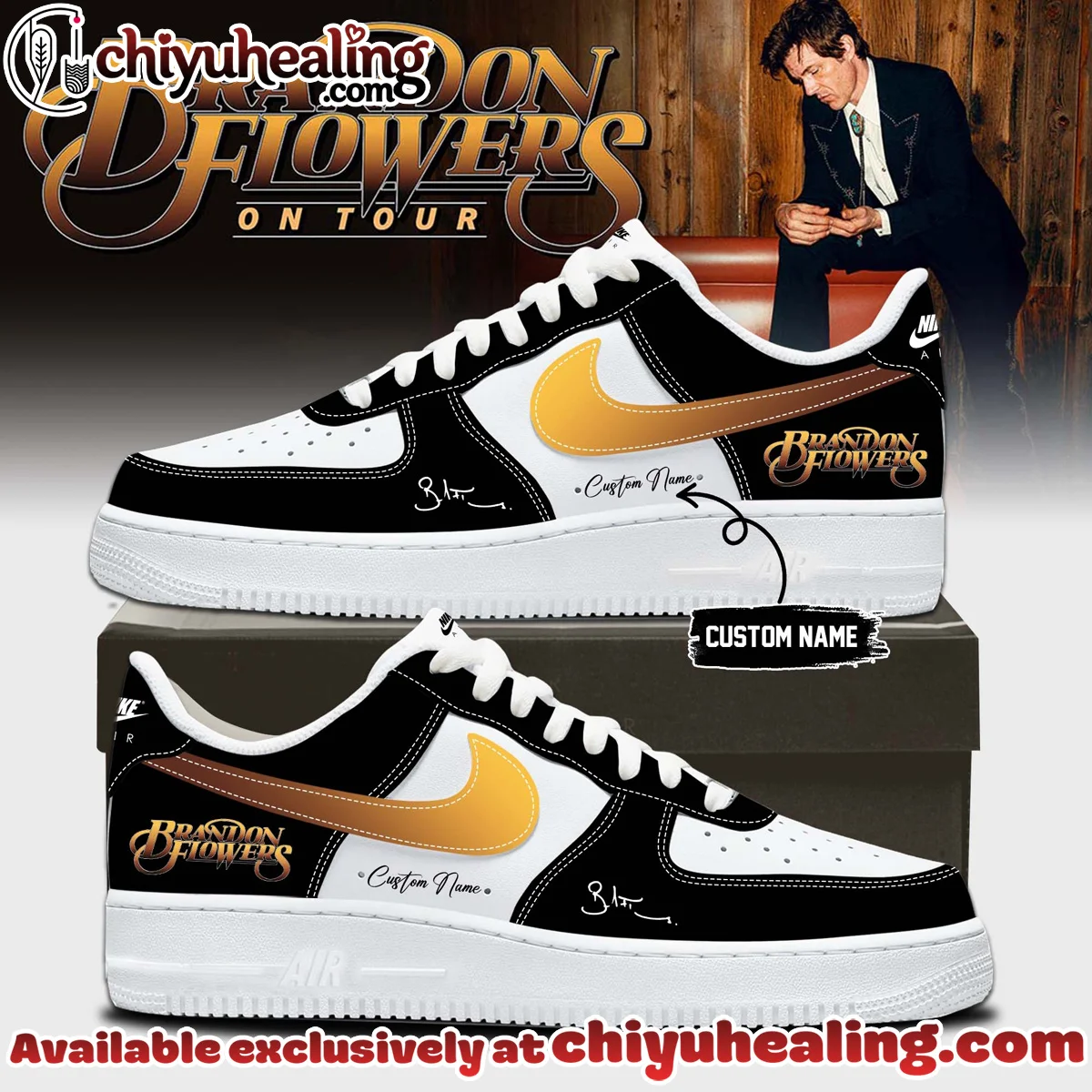 Brandon Flowers Signature Custom Air Force 1 & Jordan 1 Shoes (Style 2)
