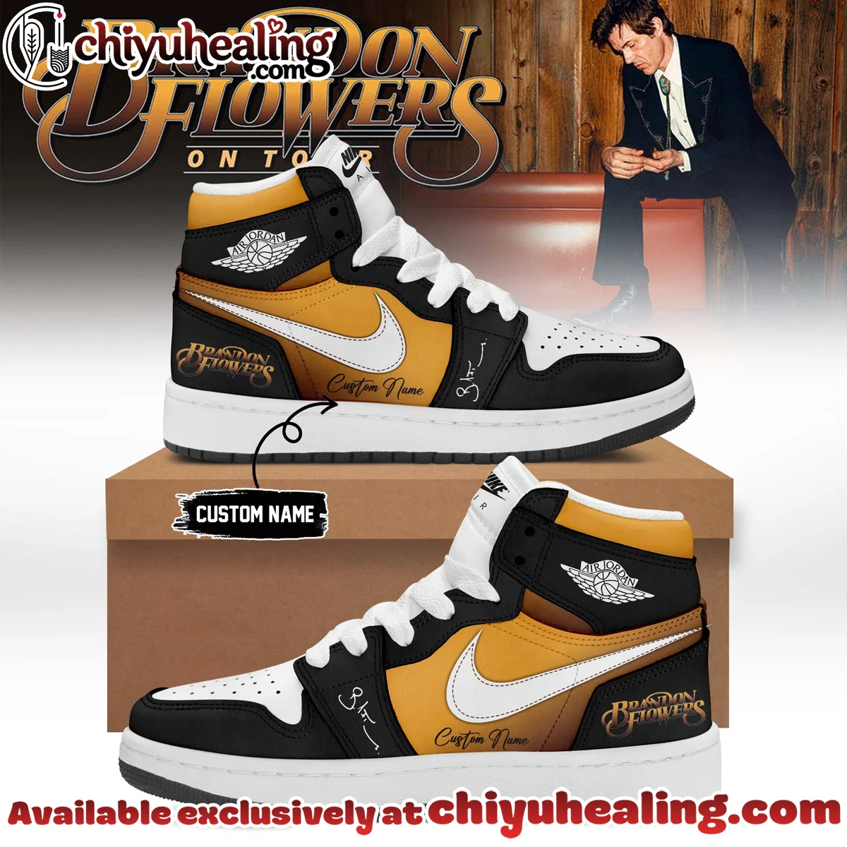 Brandon Flowers Signature Custom Air Force 1 & Jordan 1 Shoes - Variant 7