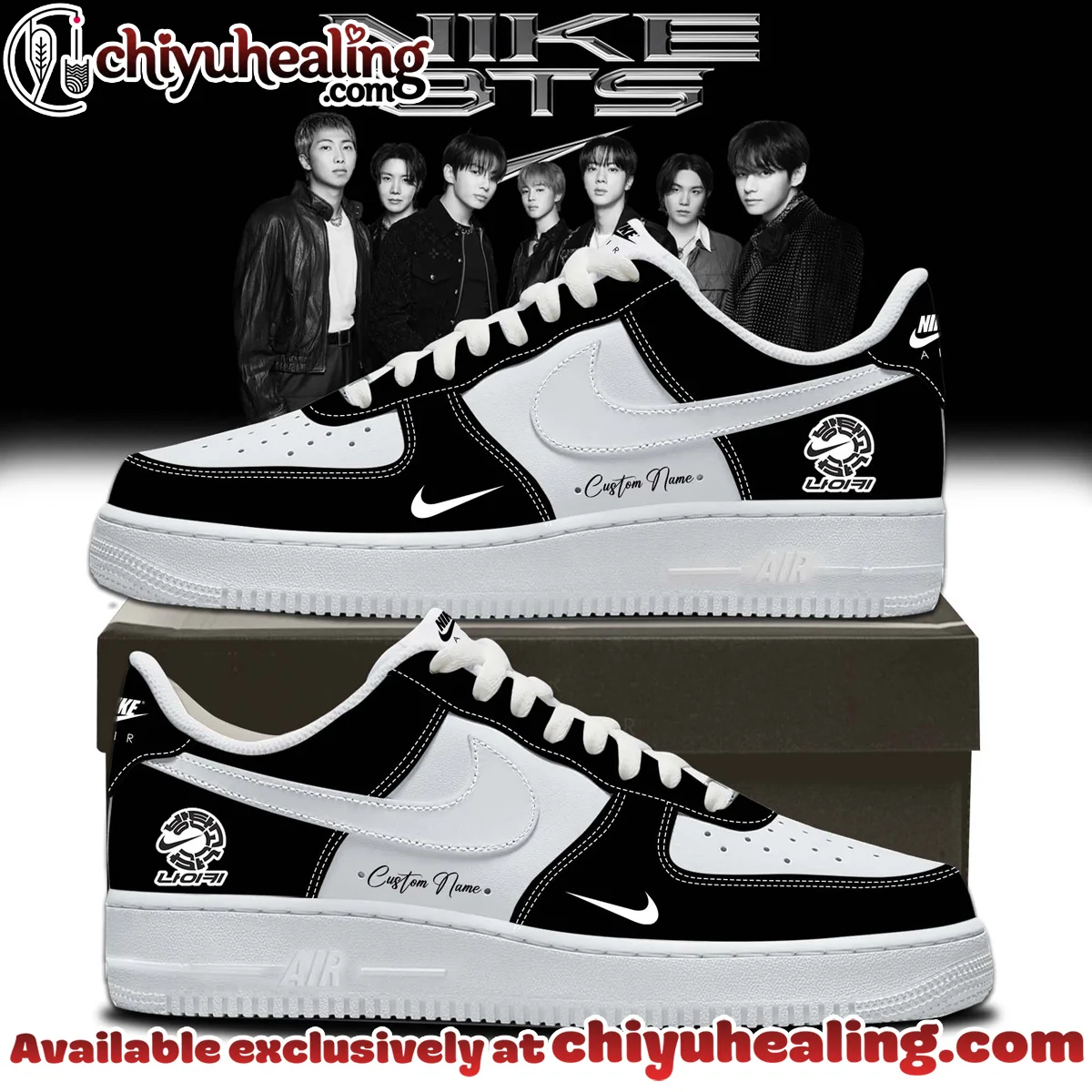 BTS Custom Air Force 1 & Jordan 1 Shoes (Design 17)