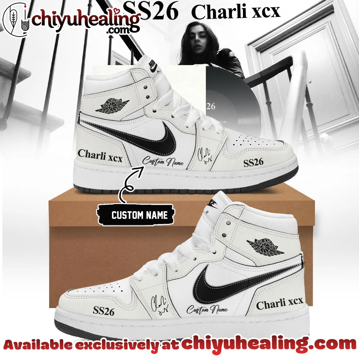 Charli XCX Custom Air Force 1 & Jordan 1 Shoes (Design 3)