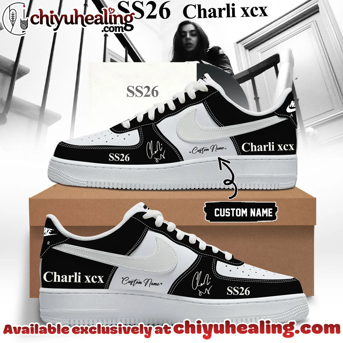 Charli XCX Custom Air Force 1 & Jordan 1 Shoes (Design 6)