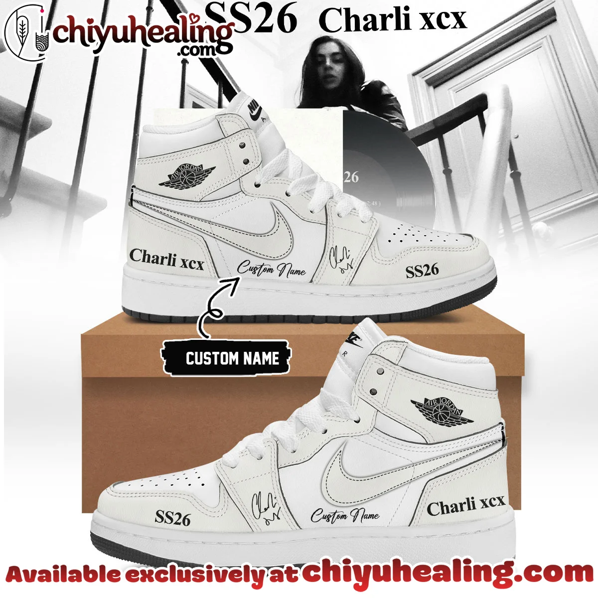 Charli XCX Custom Air Force 1 & Jordan 1 Shoes (Style 8)