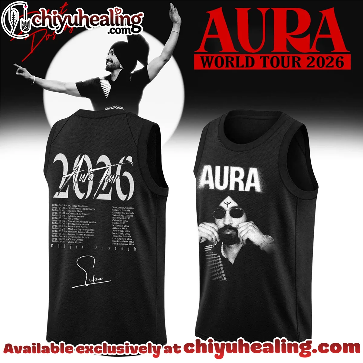 Diljit Dosanjh AURA World Tour Basketball Jersey (Style 26)