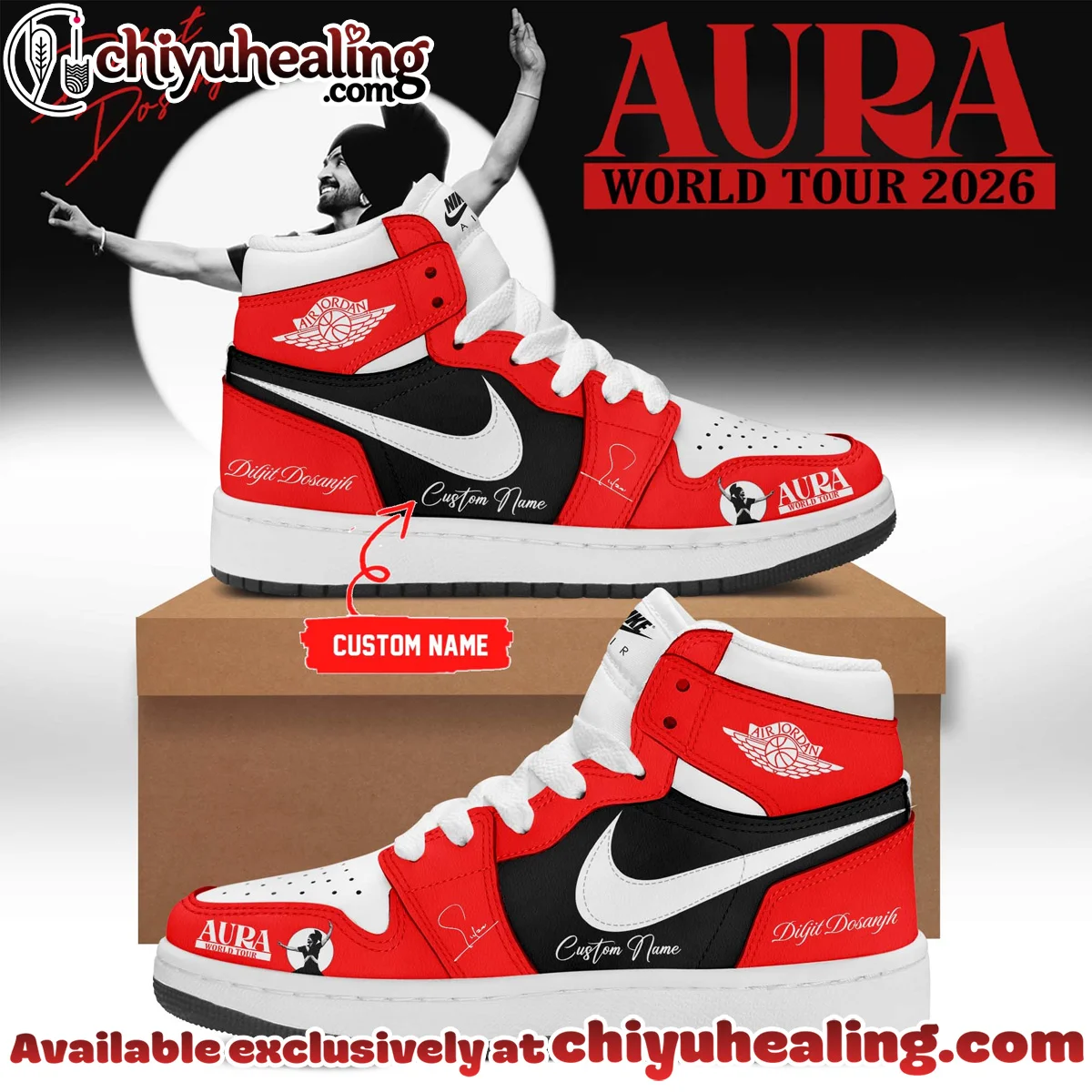 Diljit Dosanjh AURA World Tour Custom Air Force 1 & Jordan 1 Shoes [Drop 10]