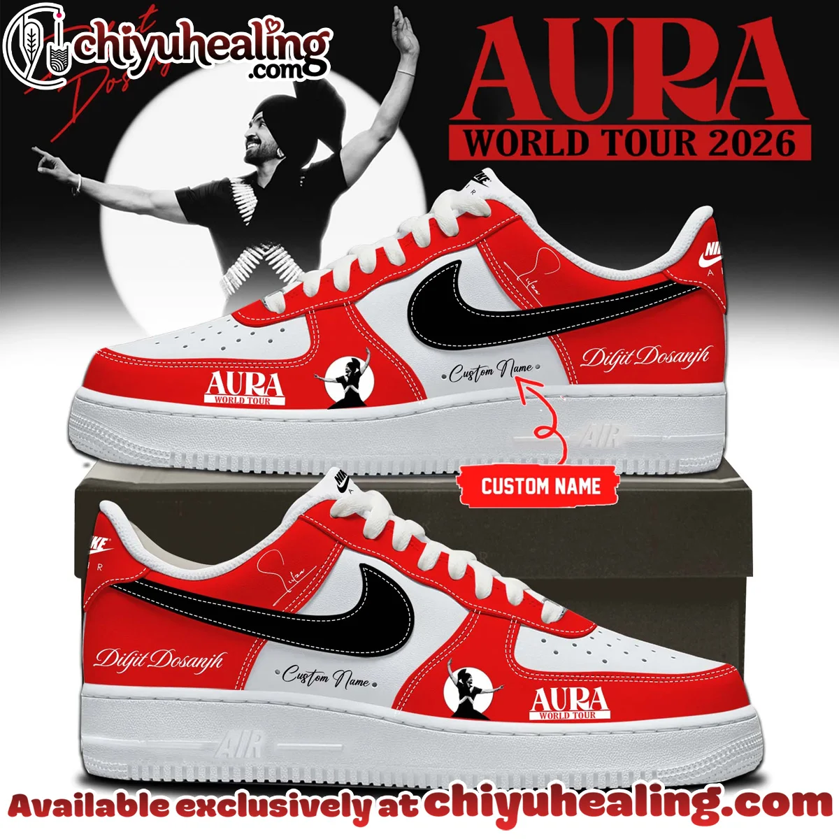 Diljit Dosanjh AURA World Tour Custom Air Force 1 & Jordan 1 Shoes [Drop 4]