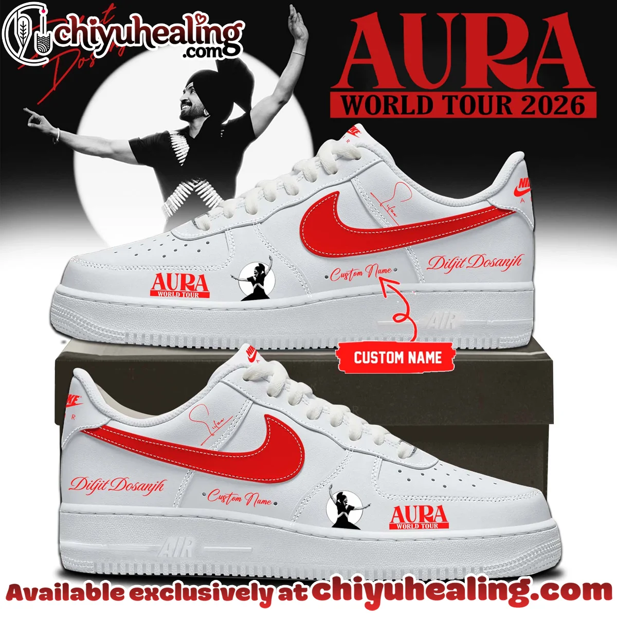Diljit Dosanjh AURA World Tour Custom Air Force 1 & Jordan 1 Shoes [Drop 5]