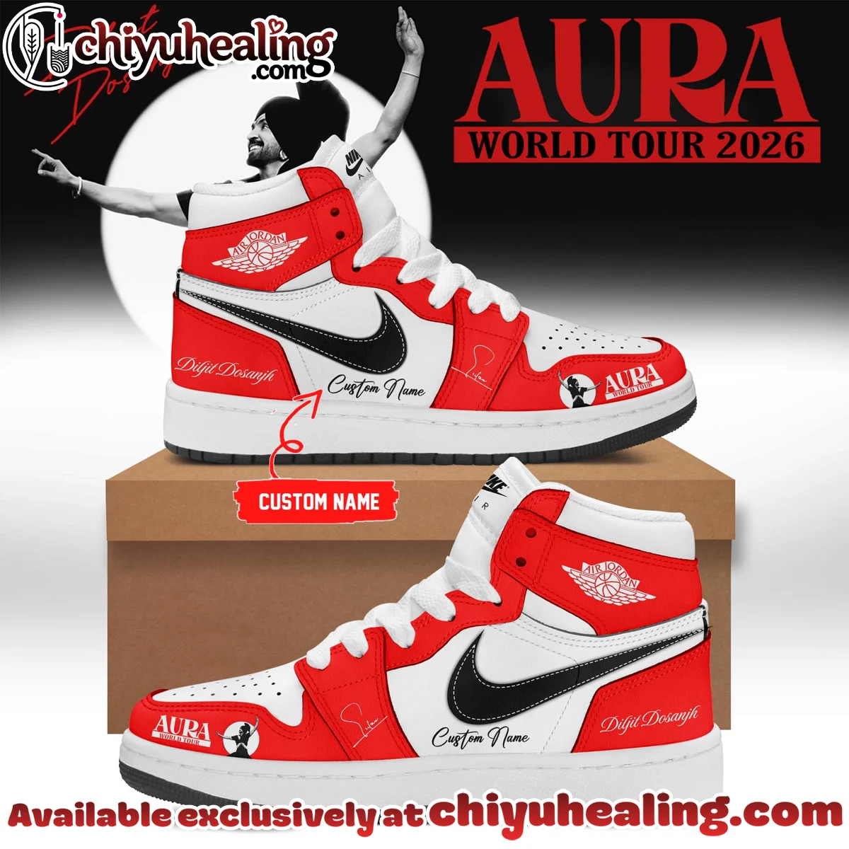 Diljit Dosanjh AURA World Tour Custom Air Force 1 & Jordan 1 Shoes - Part 5