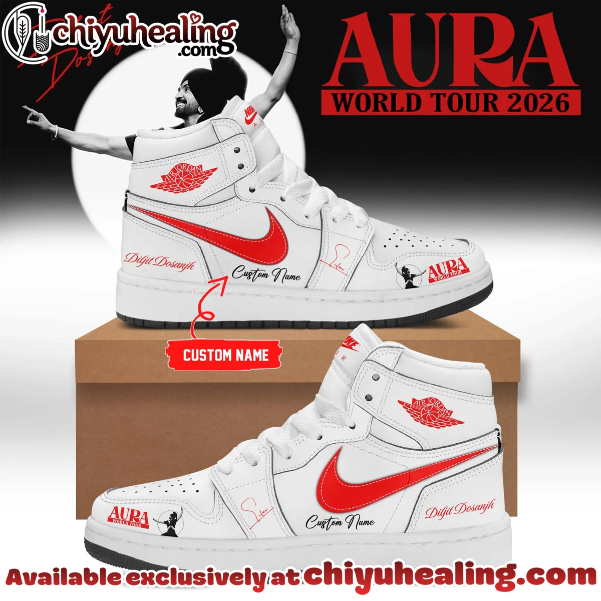 Diljit Dosanjh AURA World Tour Custom Air Force 1 & Jordan 1 Shoes - Part 6