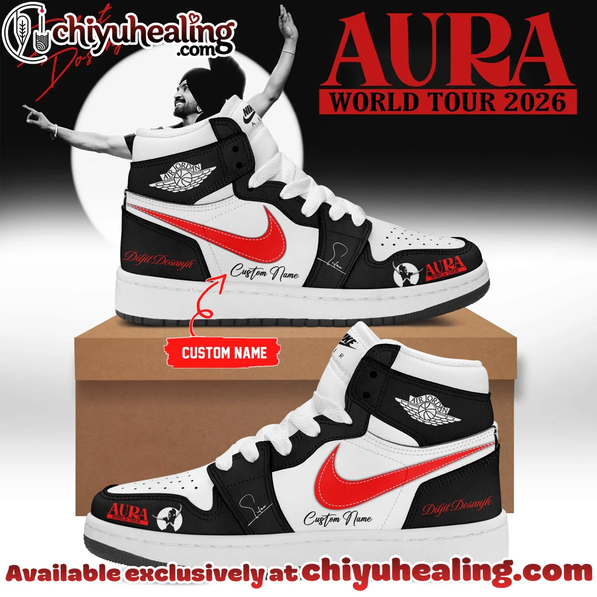 Diljit Dosanjh AURA World Tour Custom Air Force 1 & Jordan 1 Shoes (Release 1)