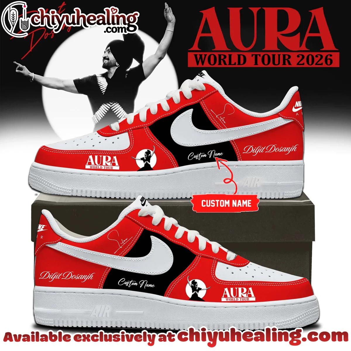 Diljit Dosanjh AURA World Tour Custom Air Force 1 & Jordan 1 Shoes (Release 11)