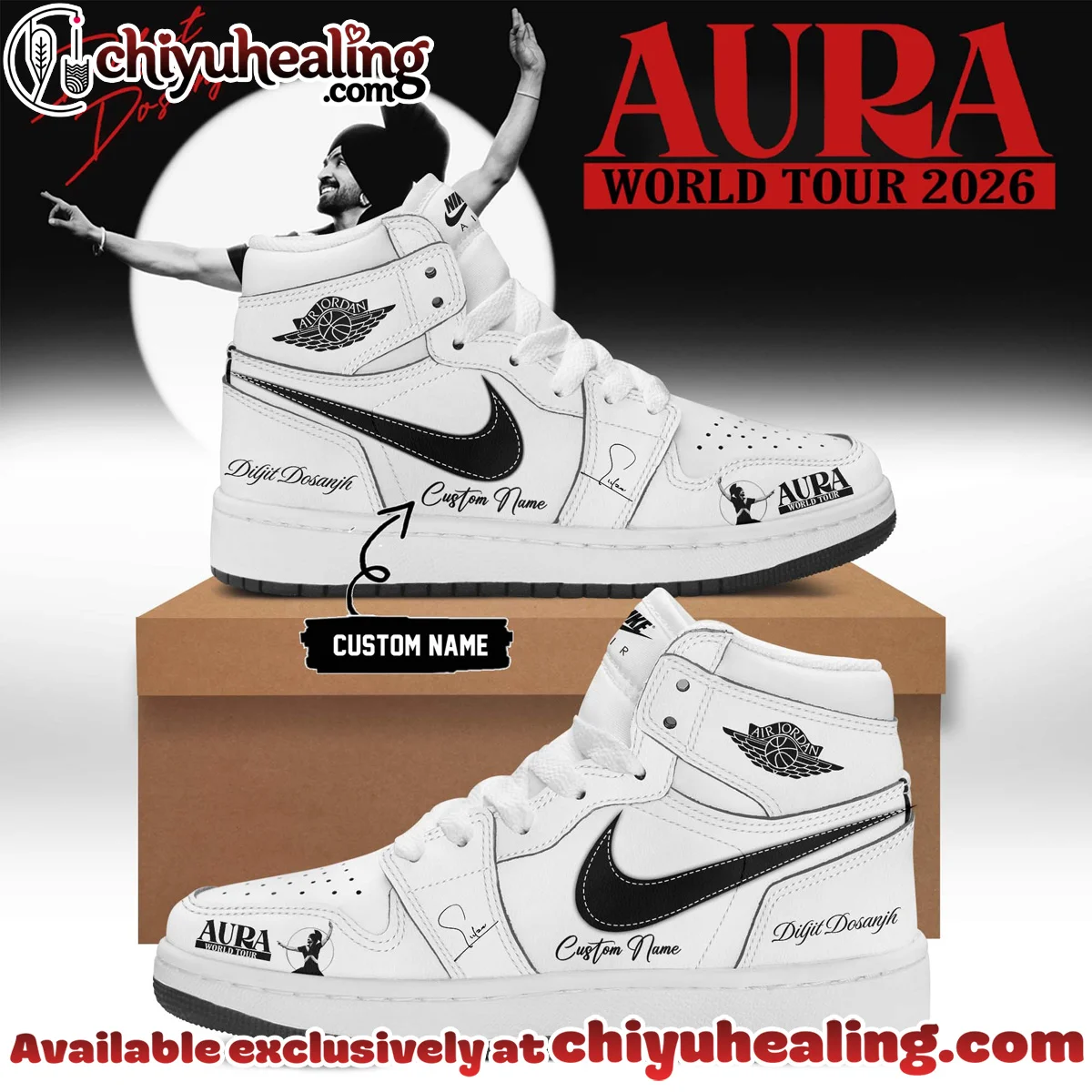 Diljit Dosanjh AURA World Tour Custom Air Force 1 & Jordan 1 Shoes - Series 7
