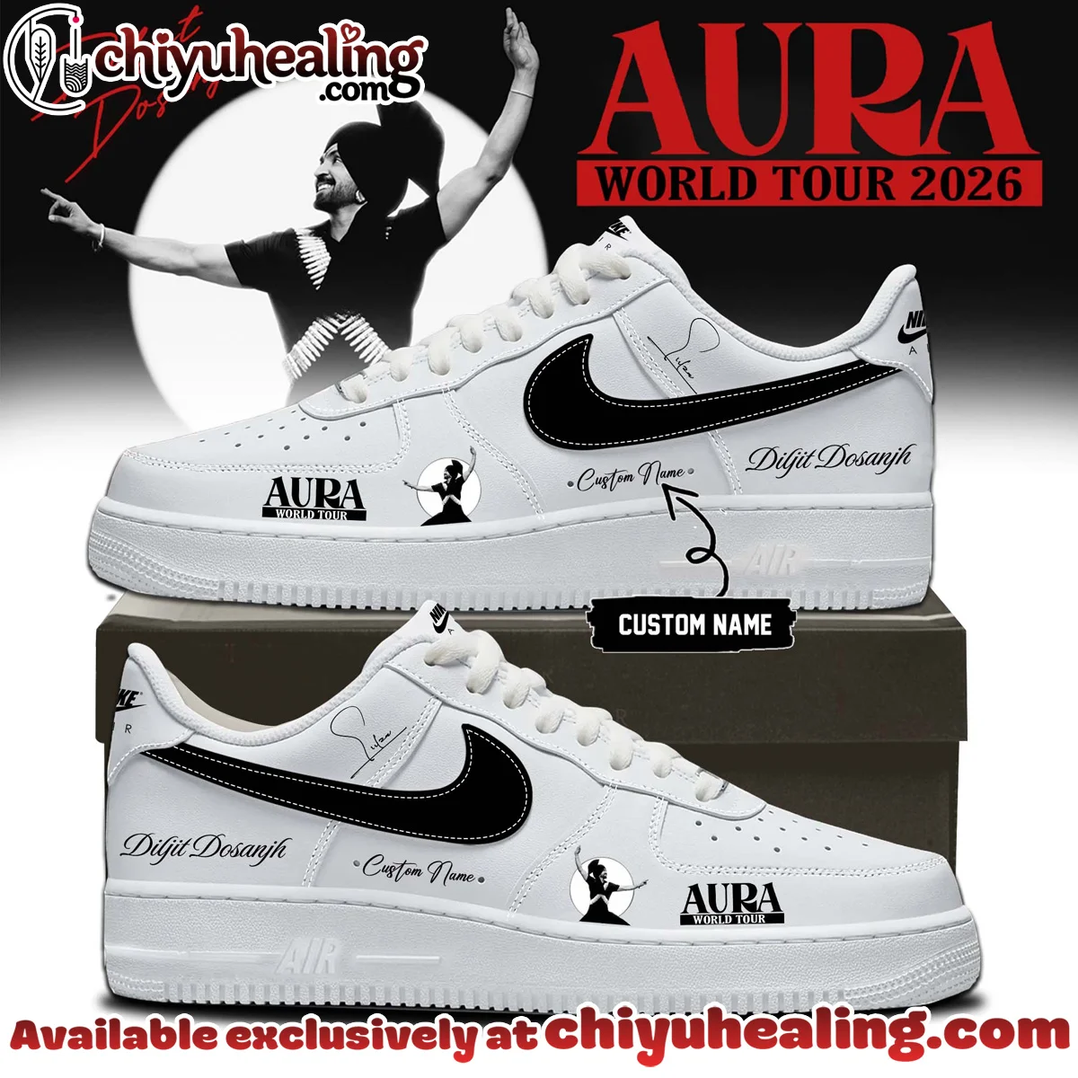 Diljit Dosanjh AURA World Tour Custom Air Force 1 & Jordan 1 Shoes - Series 8