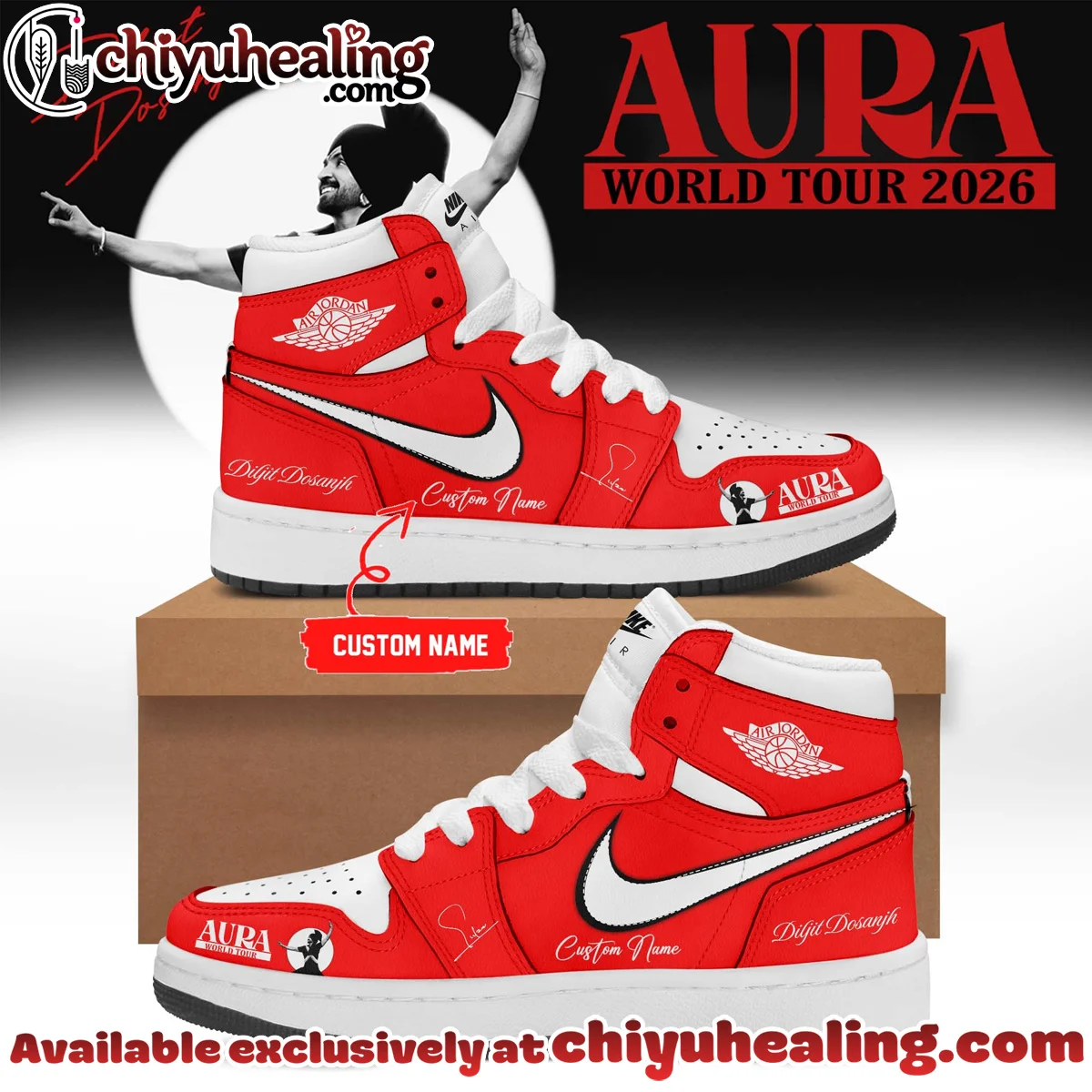 Diljit Dosanjh AURA World Tour Custom Air Force 1 & Jordan 1 Shoes - Variant 3