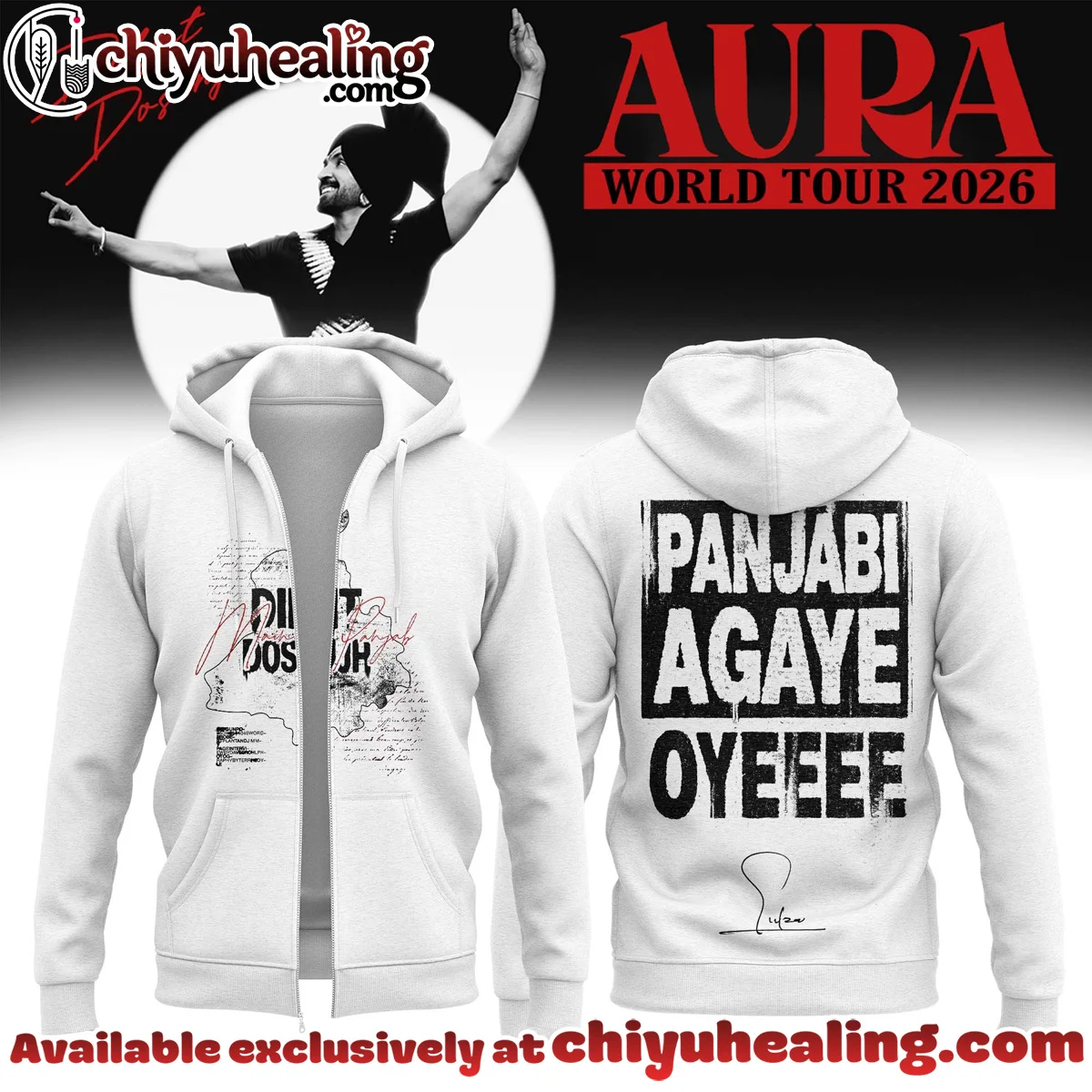 Diljit Dosanjh AURA World Tour Shirt & Hoodie [Batch 25]