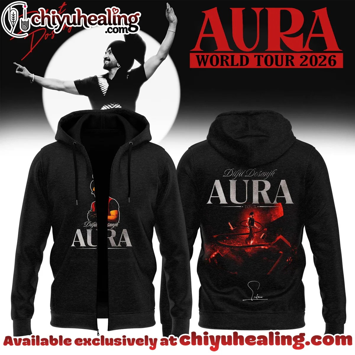 Diljit Dosanjh AURA World Tour Shirt & Hoodie (Style 20)