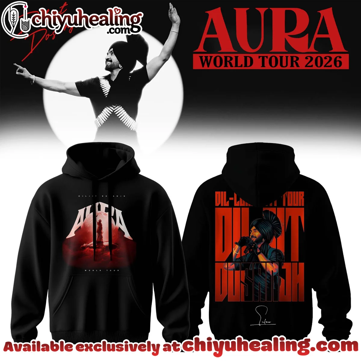 Diljit Dosanjh AURA World Tour T-Shirt & Hoodie [Batch 1]