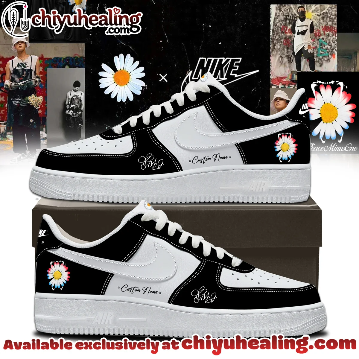 G-Dragon PEACEMINUSONE Custom Air Force 1 & Jordan 1 Shoes - Series 5