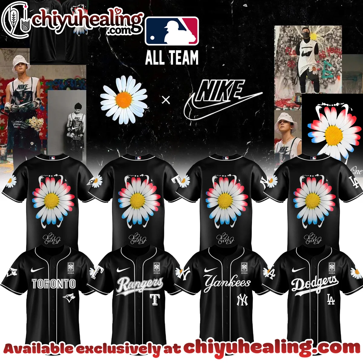 G-Dragon PEACEMINUSONE x MLB Baseball Jersey