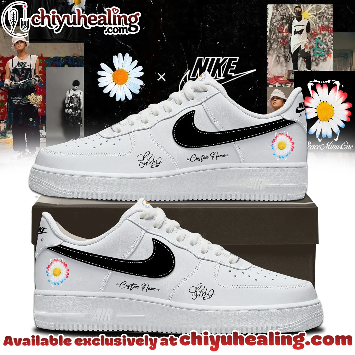 G-Dragon PEACEMINUSONE x N Air Force 1 x Air Jordan 1 Custom Air Force 1 & Jordan 1 Shoes - Part 3