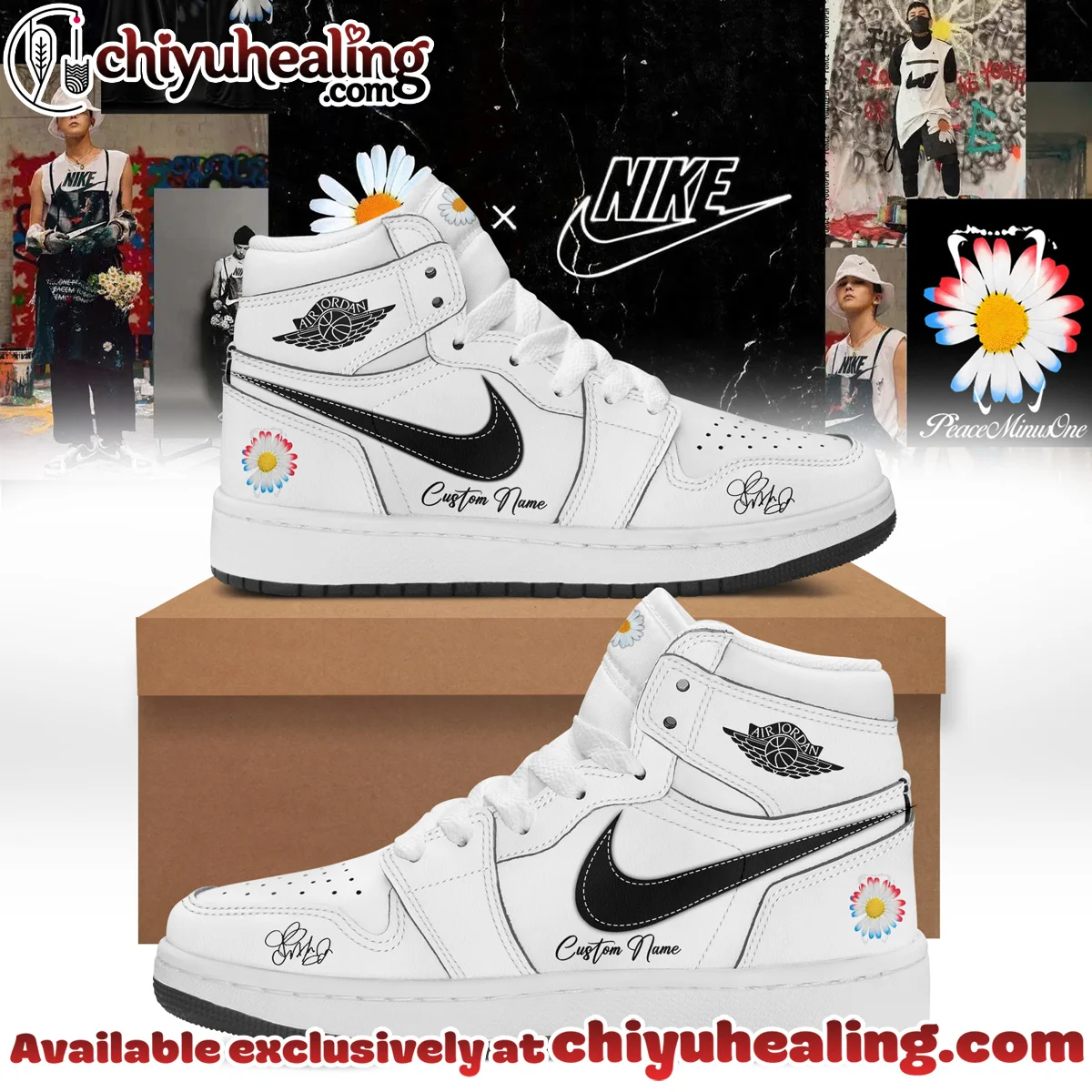 G-Dragon PEACEMINUSONE x N Air Force 1 x Air Jordan 1 Custom Air Force 1 & Jordan 1 Shoes - Variant 4