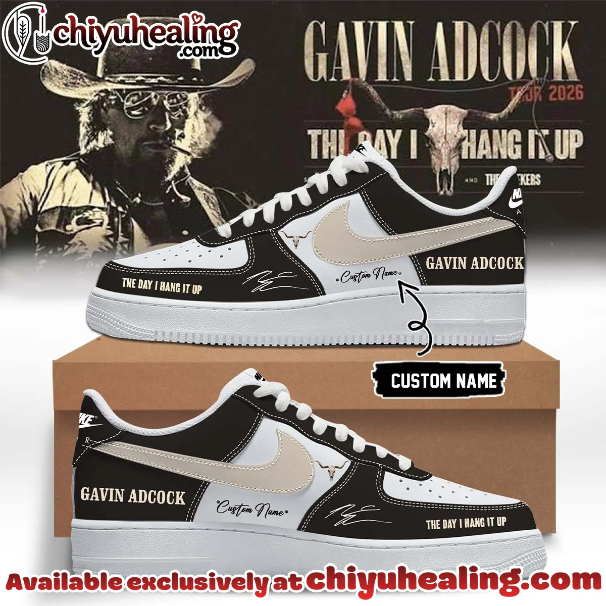Gavin Adcock The Day I Hang It Up Tour Signature Custom Air Force 1 & Jordan 1 Shoes [Batch 2]