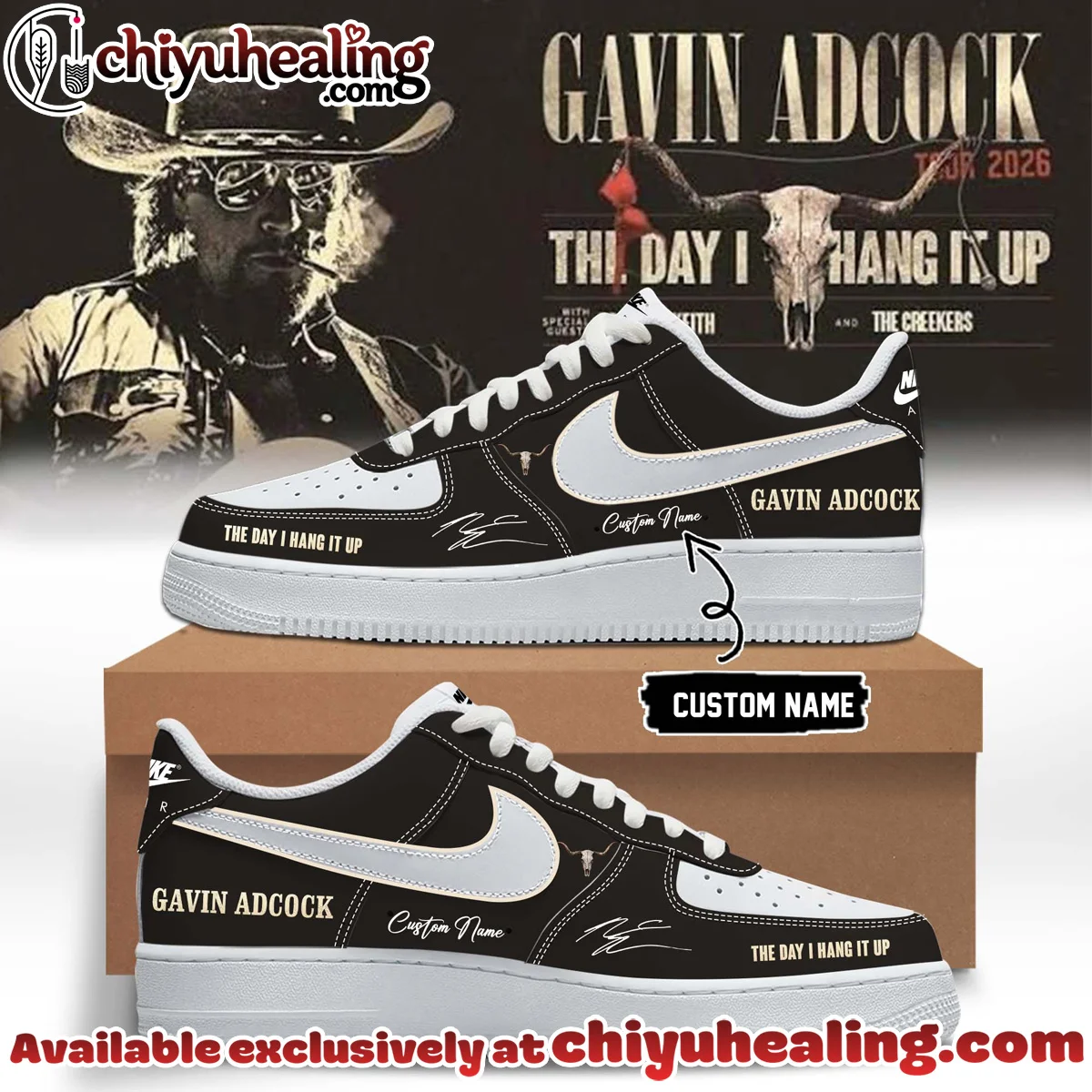 Gavin Adcock The Day I Hang It Up Tour Signature Custom Air Force 1 & Jordan 1 Shoes [Batch 9]