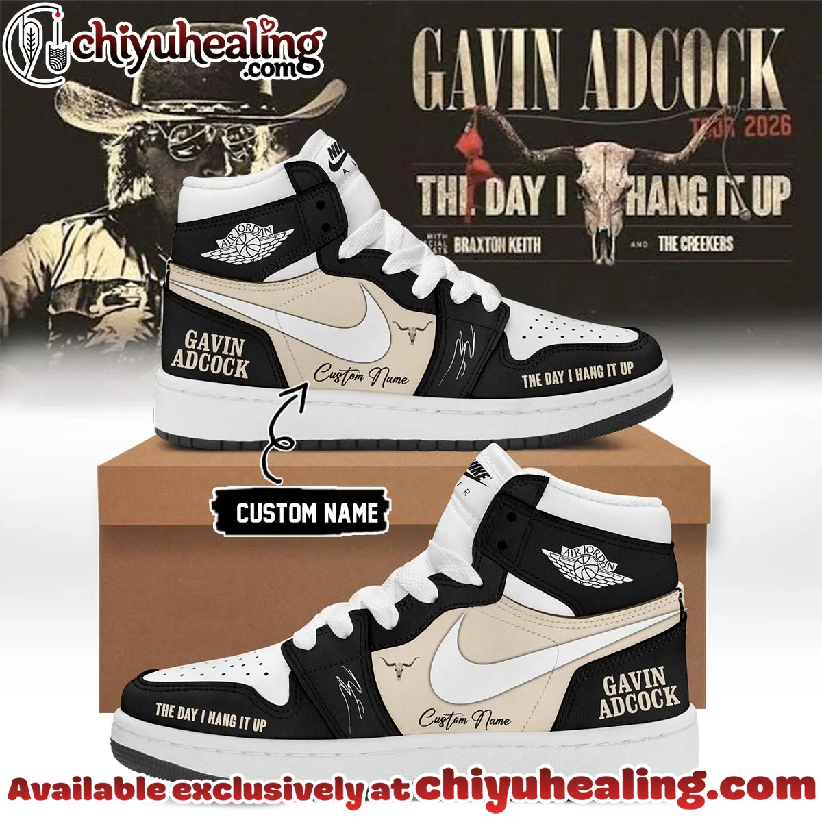 Gavin Adcock The Day I Hang It Up Tour Signature Custom Air Force 1 & Jordan 1 Shoes [Drop 10]