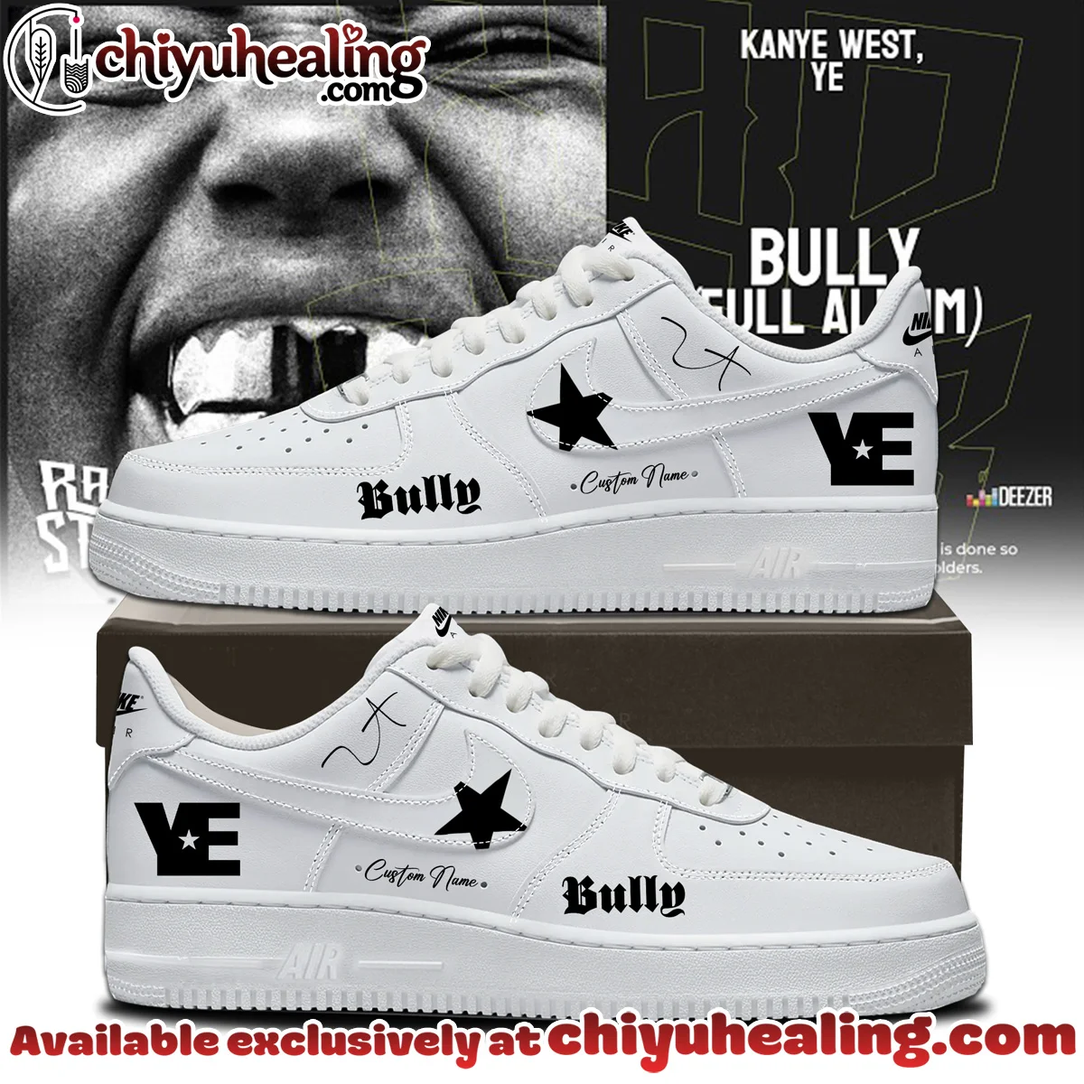 Kanye West Ye Live Concert Tour Custom Air Force 1 & Jordan 1 Shoes (Design 21)
