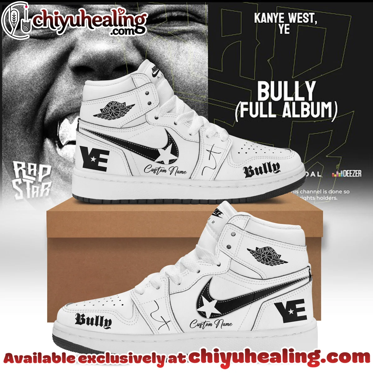 Kanye West Ye Live Concert Tour Custom Air Force 1 & Jordan 1 Shoes (Design 22)