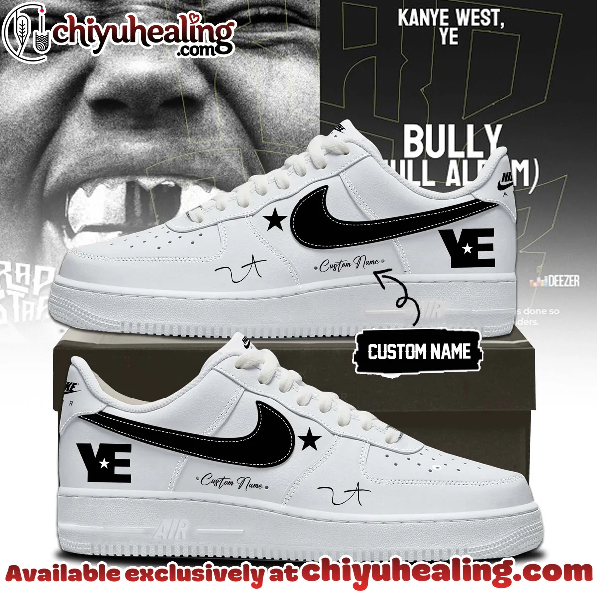 Kanye West Ye Live Concert Tour Custom Air Force 1 & Jordan 1 Shoes - Part 6
