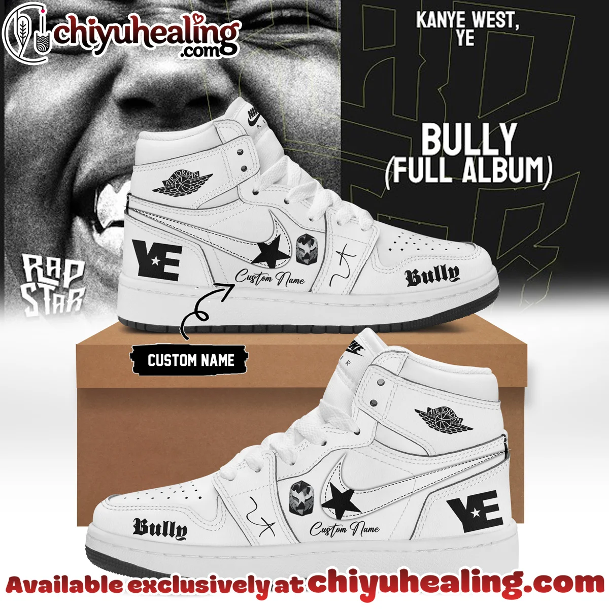 Kanye West Ye Live Concert Tour Custom Air Force 1 & Jordan 1 Shoes (Release 1)