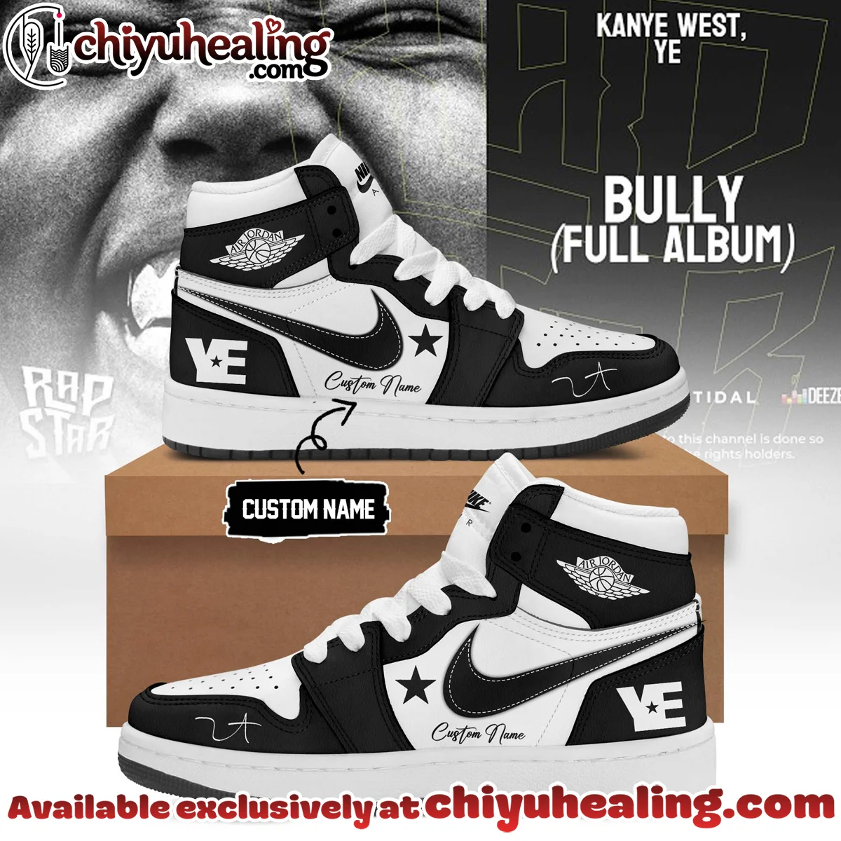 Kanye West Ye Live Concert Tour Custom Air Force 1 & Jordan 1 Shoes (Release 8)