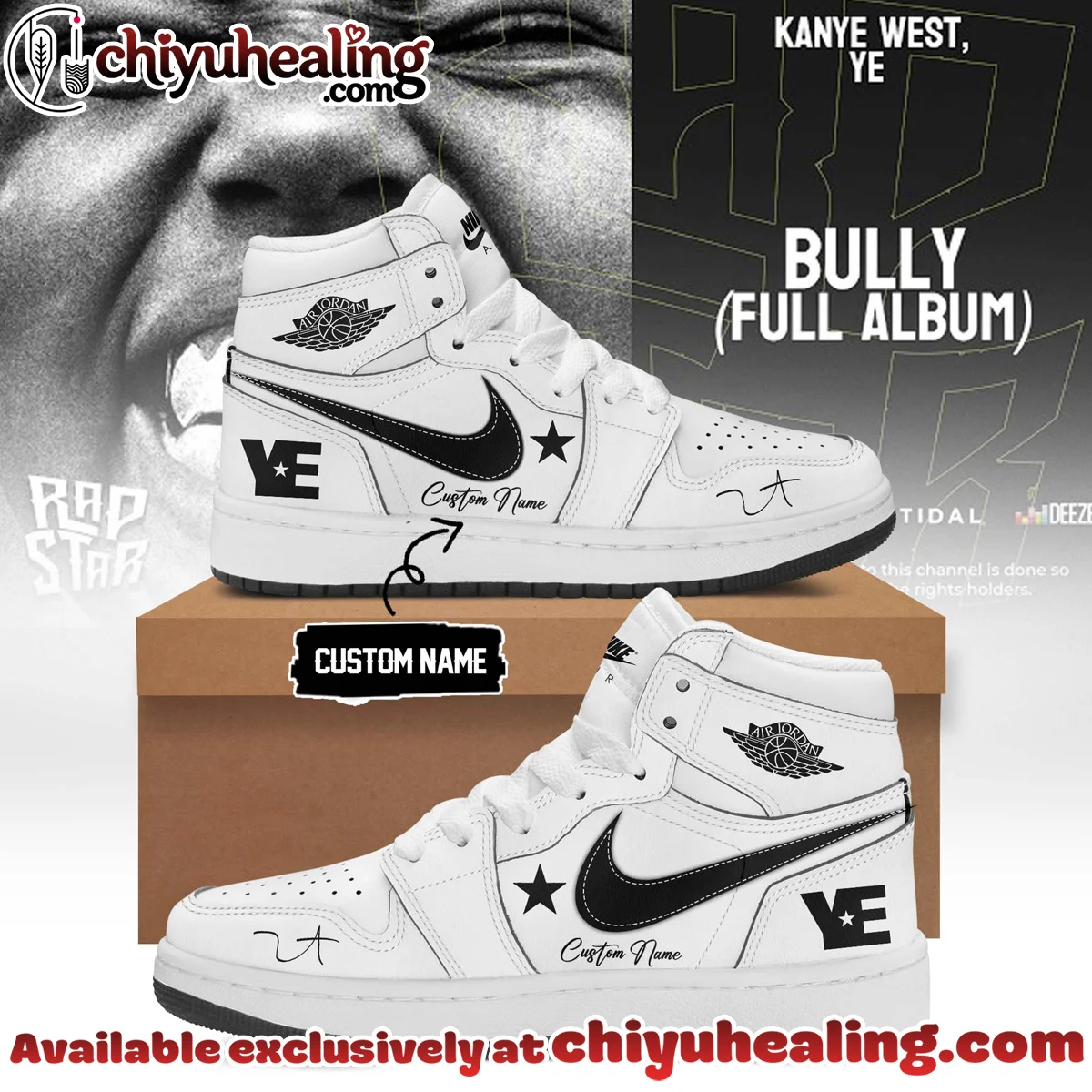 Kanye West Ye Live Concert Tour Custom Air Force 1 & Jordan 1 Shoes - Series 24
