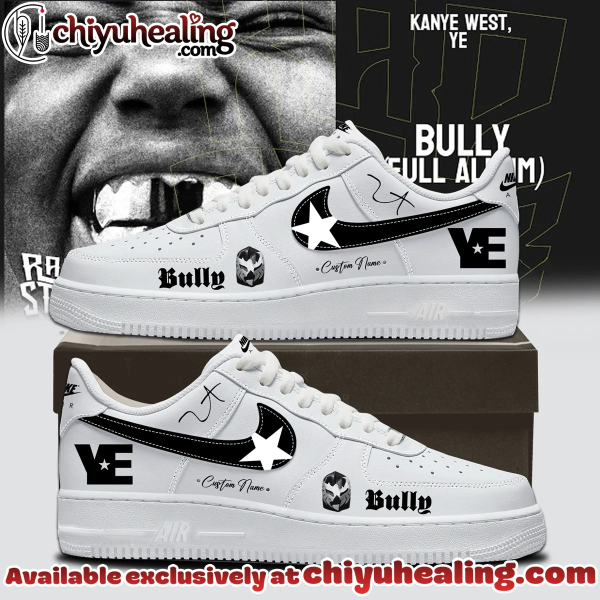 Kanye West Ye Live Concert Tour Custom Air Force 1 & Jordan 1 Shoes (Style 25)