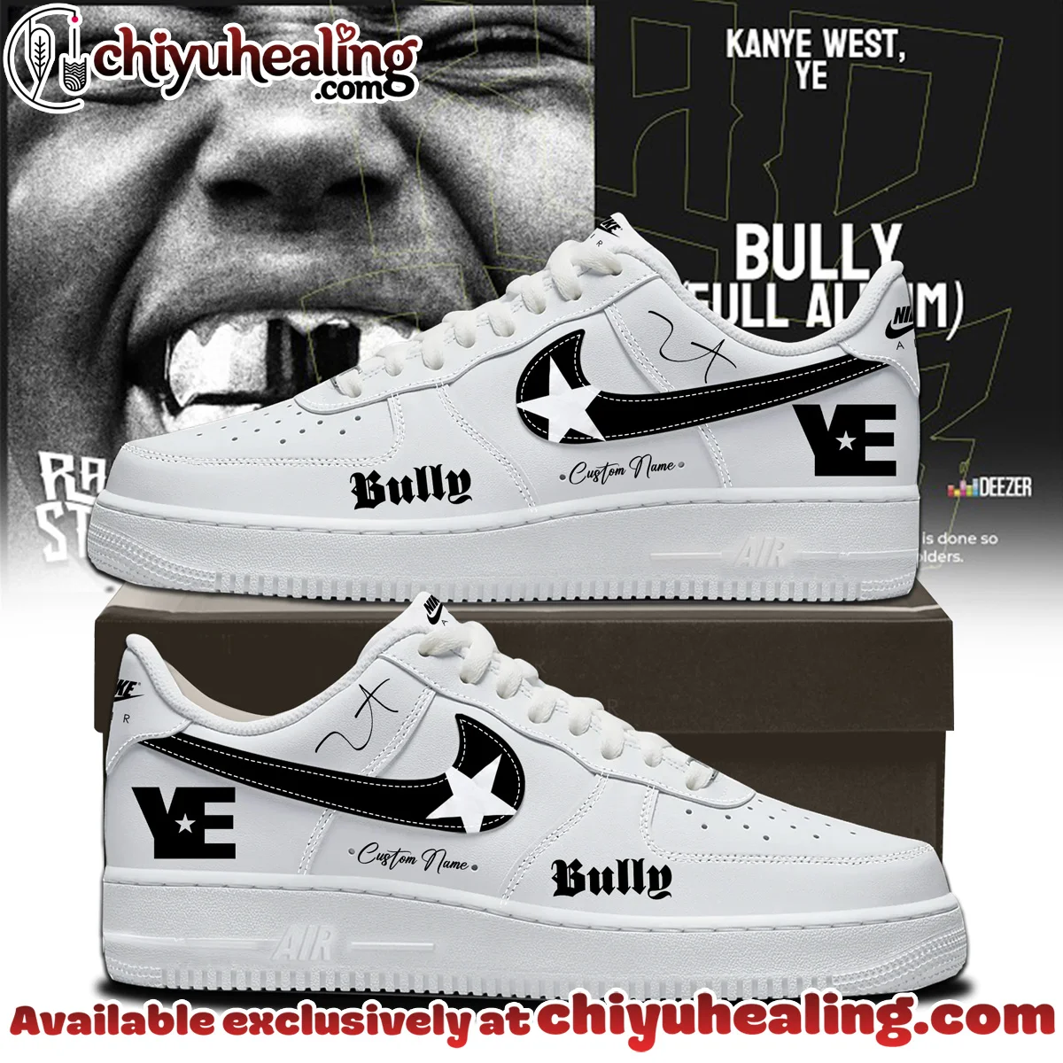 Kanye West Ye Live Concert Tour Custom Air Force 1 & Jordan 1 Shoes (Style 28)