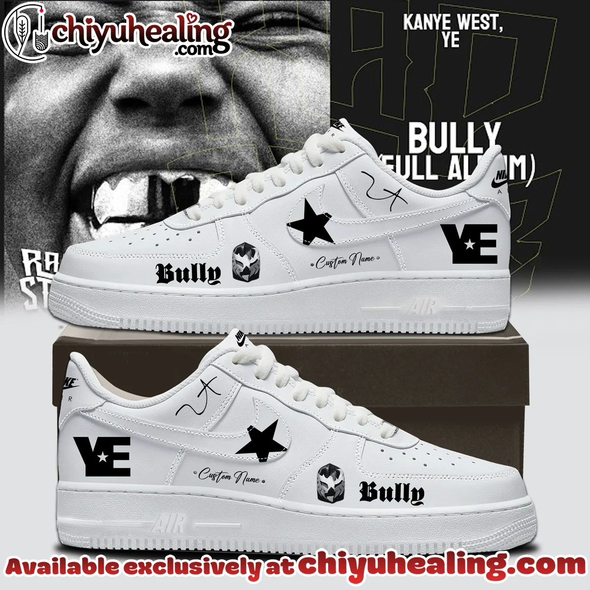 Kanye West Ye Live Concert Tour Custom Air Force 1 & Jordan 1 Shoes - Variant 27