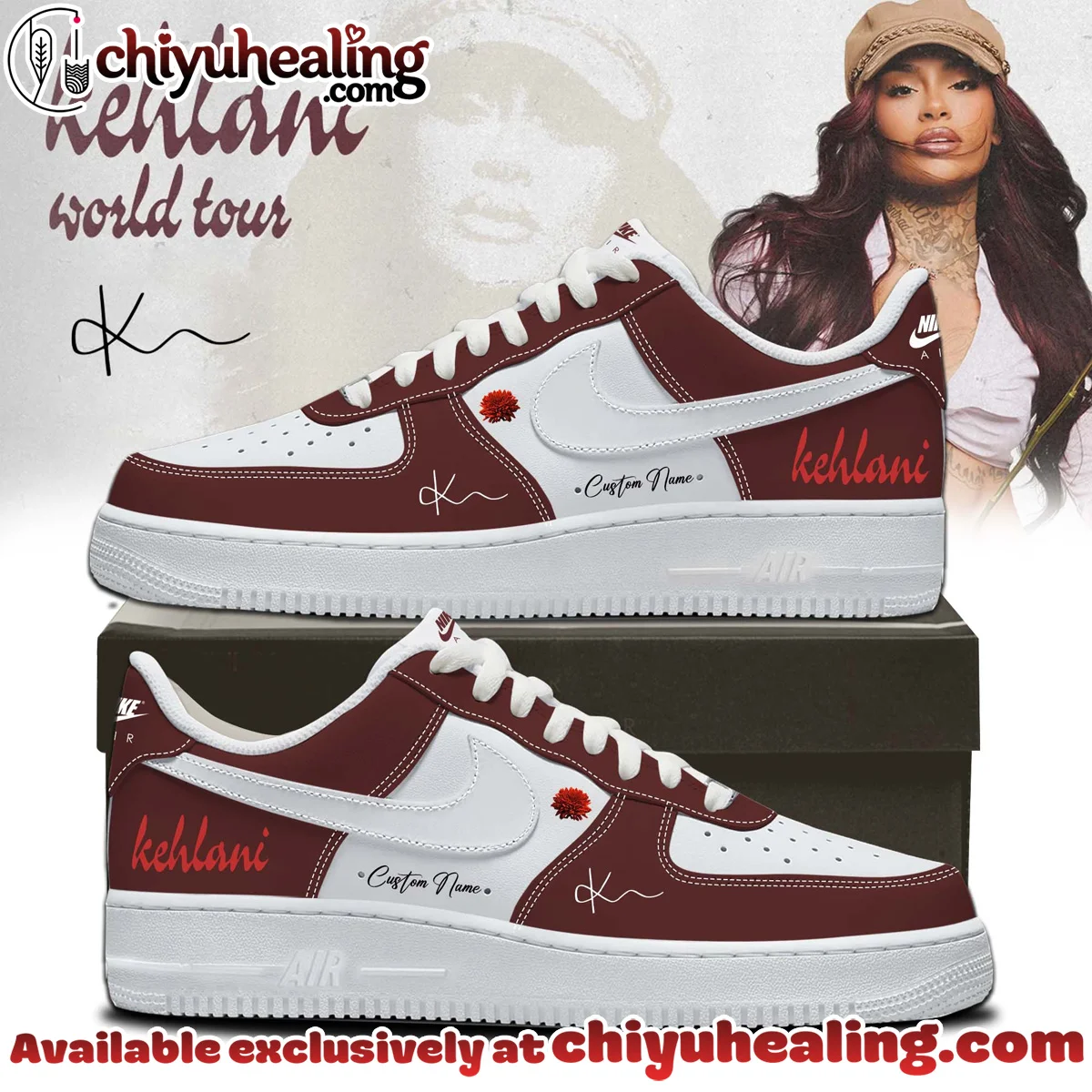 KEHLANI Signature Custom Air Force 1 & Jordan 1 Shoes (Style 12)