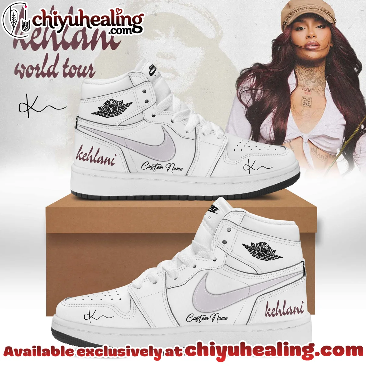 KEHLANI Signature Custom Air Force 1 & Jordan 1 Shoes (Style 16)