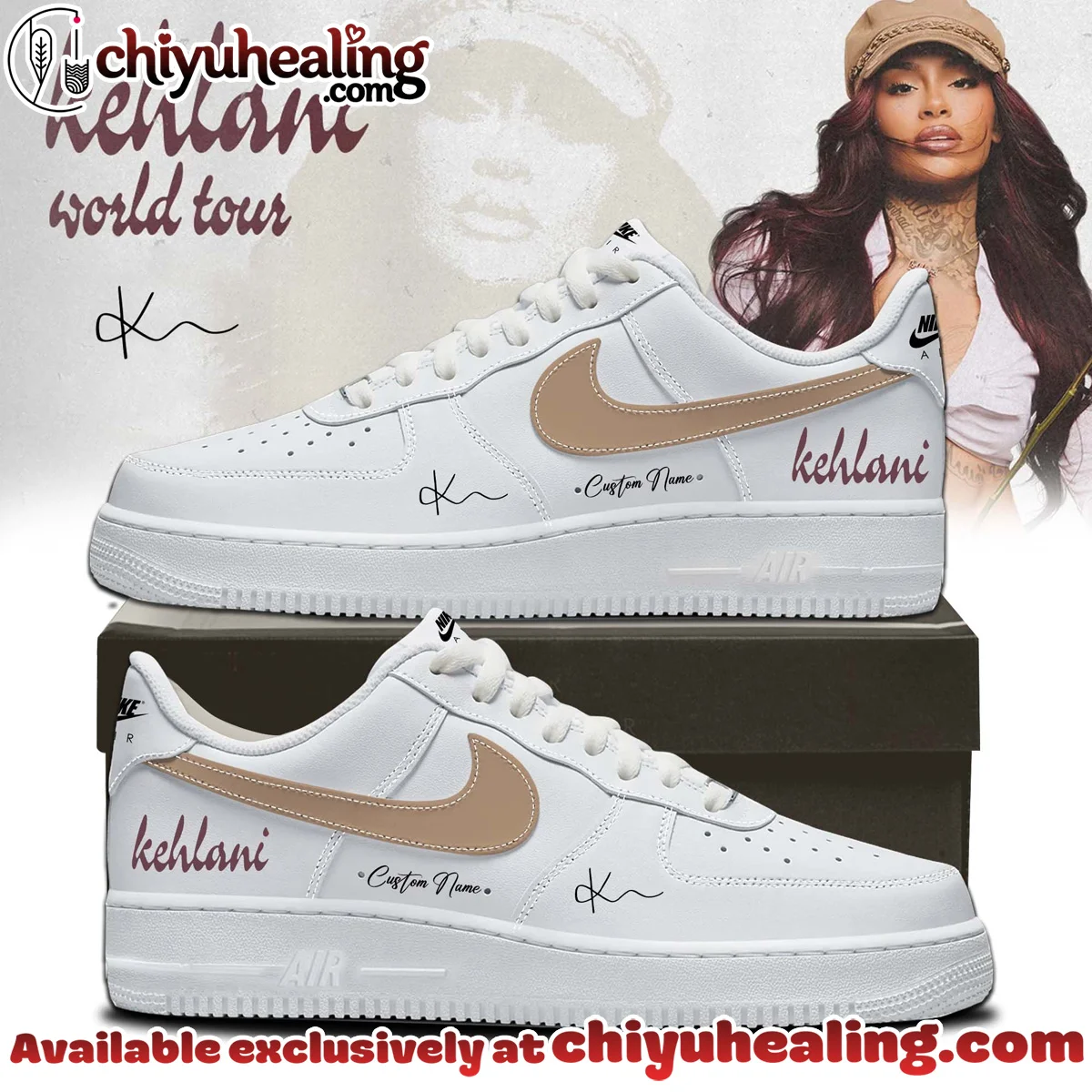 KEHLANI Signature Custom Air Force 1 & Jordan 1 Shoes (Style 17)