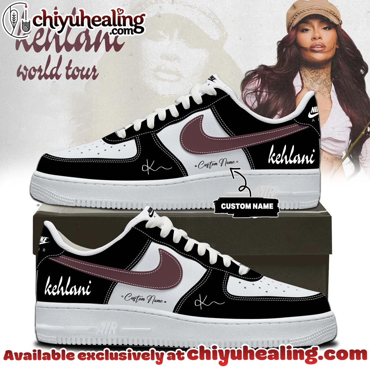 Kehlani World Tour Custom Air Force 1 & Jordan 1 Shoes (Design 17)