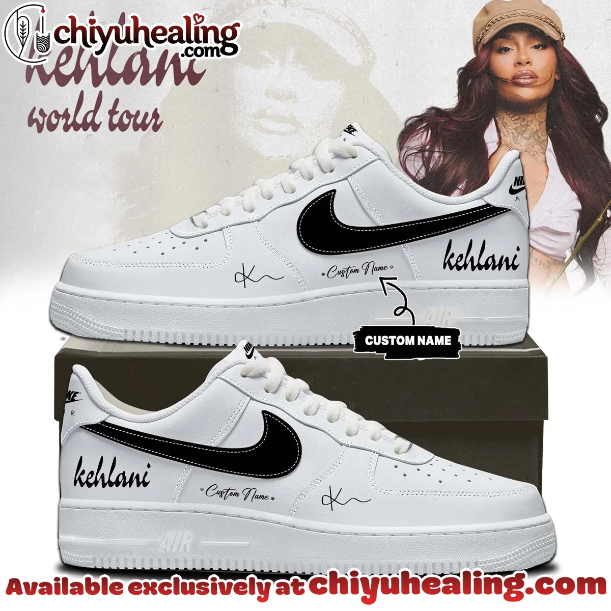 Kehlani World Tour Custom Air Force 1 & Jordan 1 Shoes [Drop 26]
